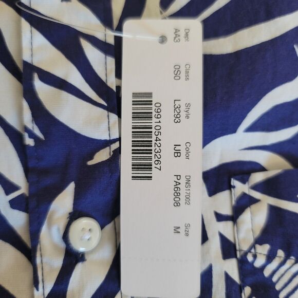 NWT J.Crew Secret Wash Slim Men's Stretch Casual Shirt Blue Botanical Size M - Picture 8 of 9